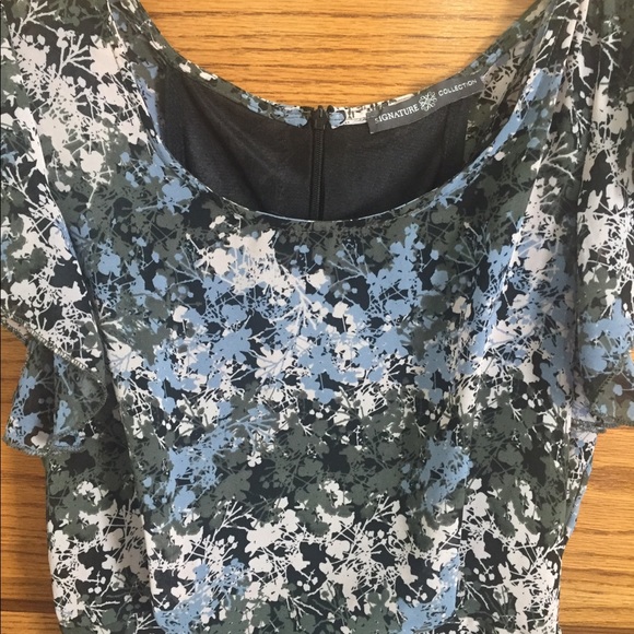 Avon Black and blue floral dress. - Picture 2 of 5